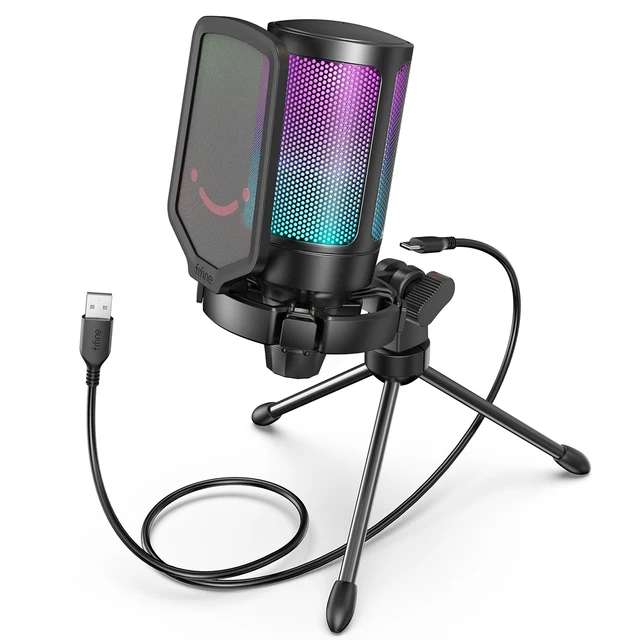 Crystal Sound & Color Vortex: USB Gaming Microphone with RGB
